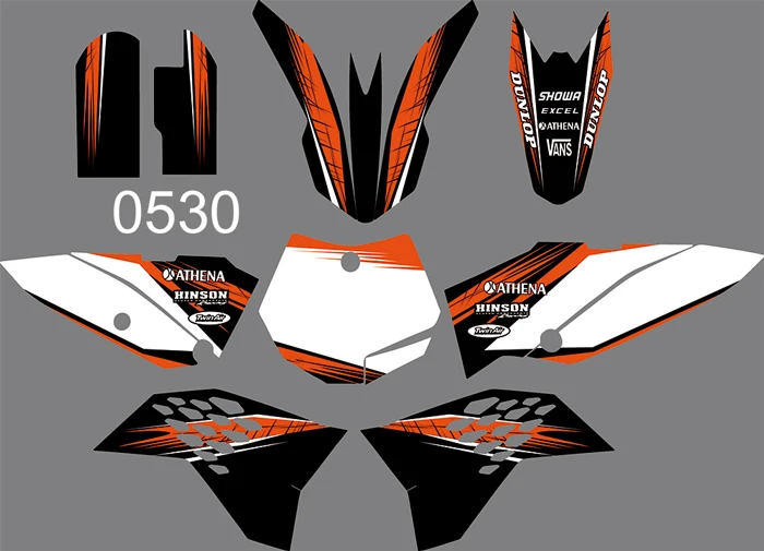 6 видов стилей команда графика фоны наклейки для KTM SX 65 2009 2010 2011 2012 - Цвет: 0530