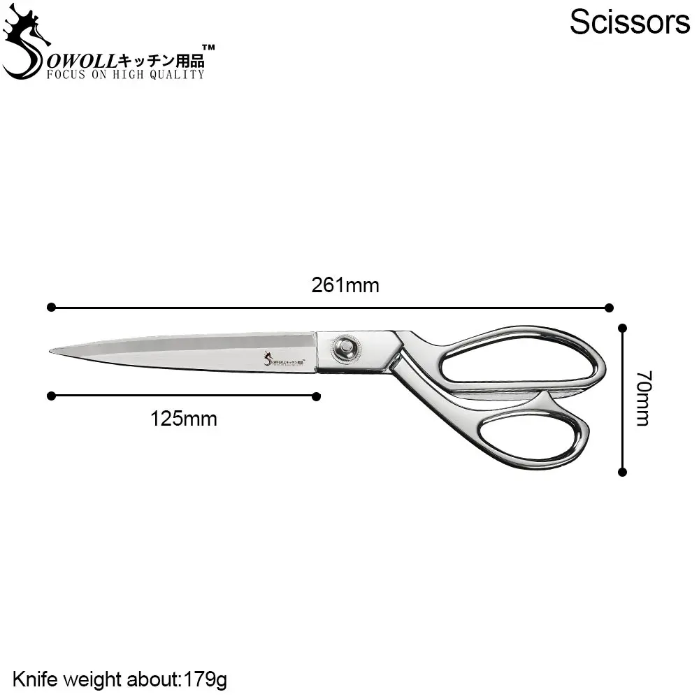 SOWOLL нержавеющая сталь портной ножницы для пошива старинные изделия и народное ремесло вышивка обрезки ножницы обивка Швейные аксессуары инструмент - Цвет: 10.5 inch