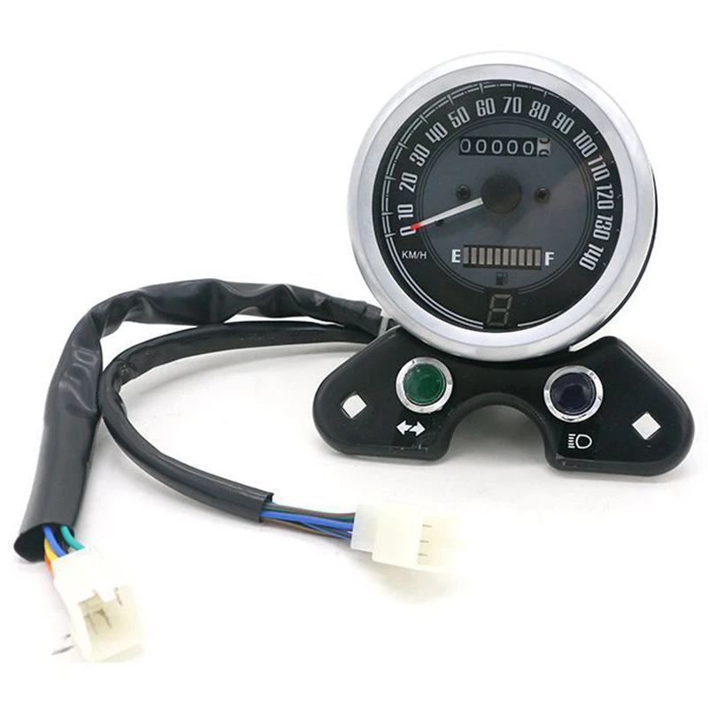 

Led Digital Retro Motorcycle Speedometer With Usb Phone Charger Odometer Speed Fuel Gauge Turn Light Indicator For Cg125 Gn125