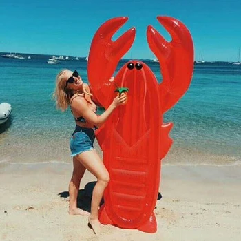 

212cm Giant Lobster Inflatable Pool Float 2018 New RED Lie-On Swimming Ring For Child Adult Air Mattress Water Party Toys boia