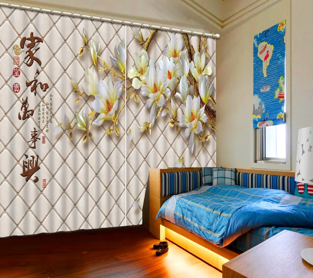 

Window curtain 3d flower 3D Photo Curtains Living Room Curtains beautiful Photo Print Children Curtains