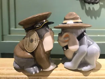 

American Bully Dog Desktop Cruet Salt Jar Bullfighting Ceramic Decorative Small Ornaments Restaurant Decoration