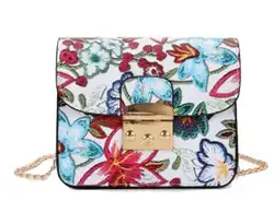 С цветочным принтом Для женщин кожа Сумки мини цепи мешок PU плечо сумка через плечо Для женщин сумки-мессенджеры маленькую сумочку мини Bolsas