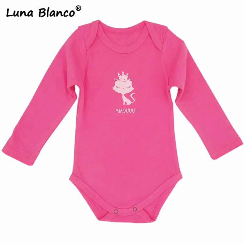 Luna Blanco/милый комбинезон для новорожденных; комбинезон в полоску с милым принтом; одежда для малышей из хлопка с длинными рукавами для мальчиков и девочек