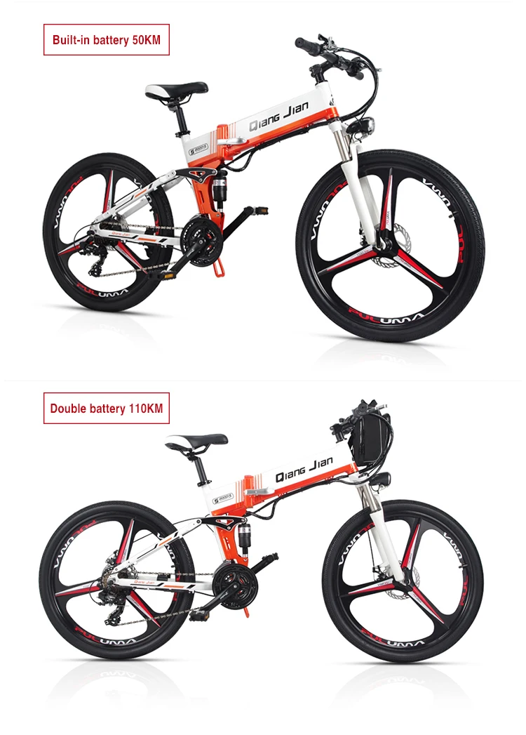 Perfect Accepted Electric Brake Hydraulic Bike Mountain Bike Electric 48v350w 10.4ah + 18ah De La Battery Of Litio Ebike Inside Li Batt 16