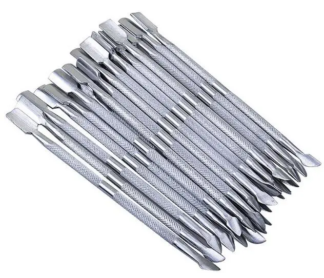 Empurrador de Cutícula Removedor de Calos Ferramenta da Arte do Unha para o Salão de Manicure Dual Purpose Metal Unha Trimmer Como Polonês Atacado 10 Dual purpose metal prego empurrador de cutícula