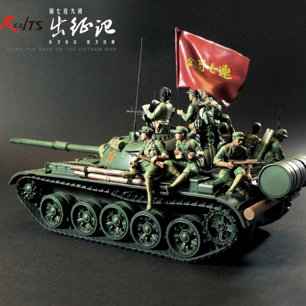 

RealTS Resin soldier 1/35 chinese T-59 tank crew fight in Vietnam war of self-defensive counterattack 9 figures
