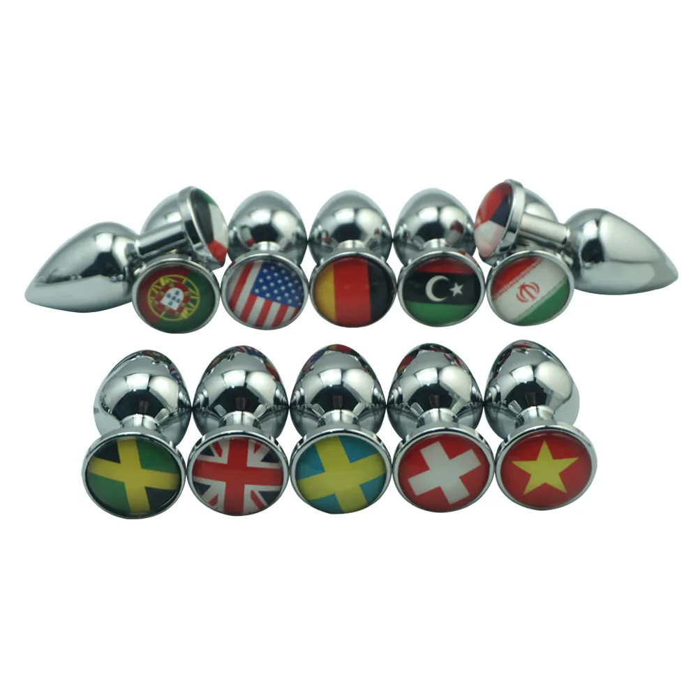 New hot design 12 flags for choose 1piece small size metal anal beads butt plug dildo SM sex toys men women couple | Красота и