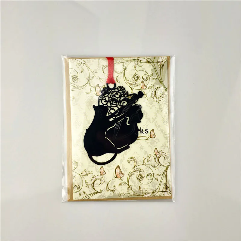 DIY милый черный Кот из Металла Маркер Закладка канцелярских закладки для книжная бумага Papelaria канцелярские школьные принадлежности подарок