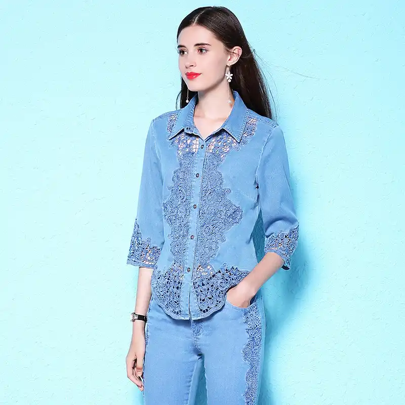denim shirt womens plus