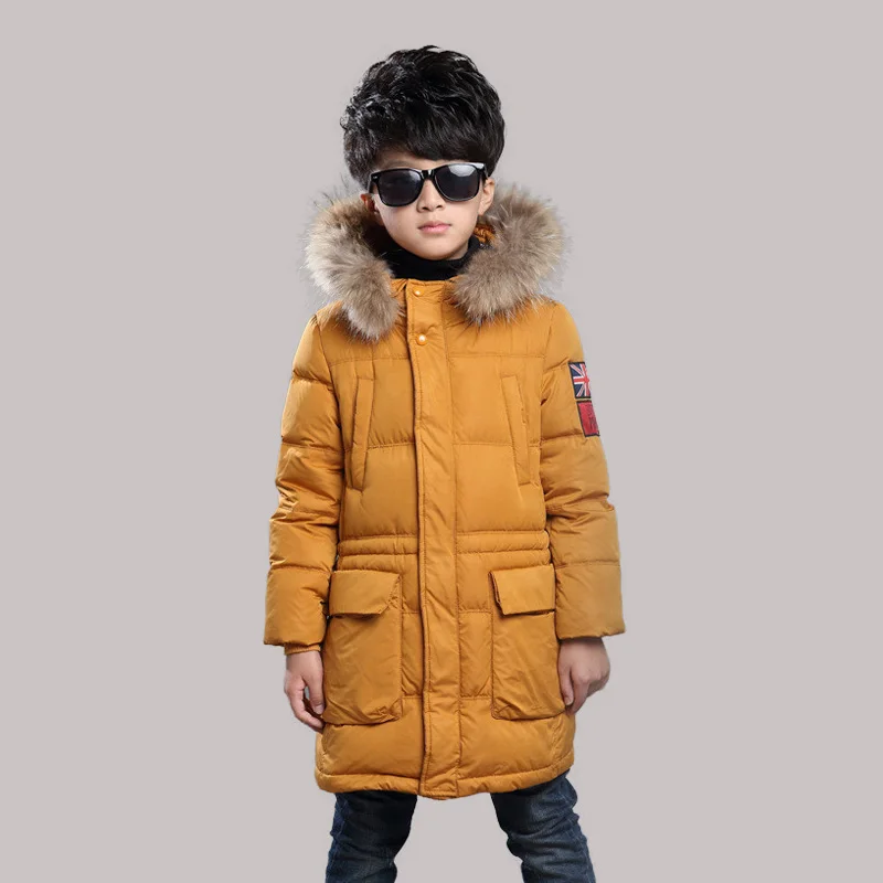 

2016 Boys Jackets Coat Faux Fur Hooded Jackets Parkas Thick Winter Warm Children Outerwear Clothes Kids Clothing Q2092