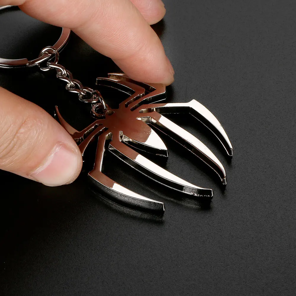 3D Stainless Steel Metal Spider Emblem Badge Auto Car Keychain Keyring ...