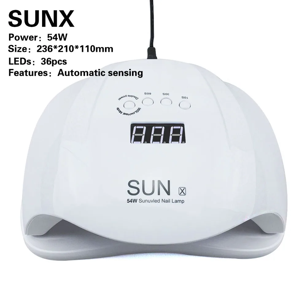 SUN5 PRO 72 Вт Сушилка для ногтей Светодиодный УФ-лампа SUNX 54 Вт маникюр ногтей лампы для отверждения светодиодный гель 100 V-240 V с автоматическим Сенсор ногтей Сушилки - Цвет: SUNX