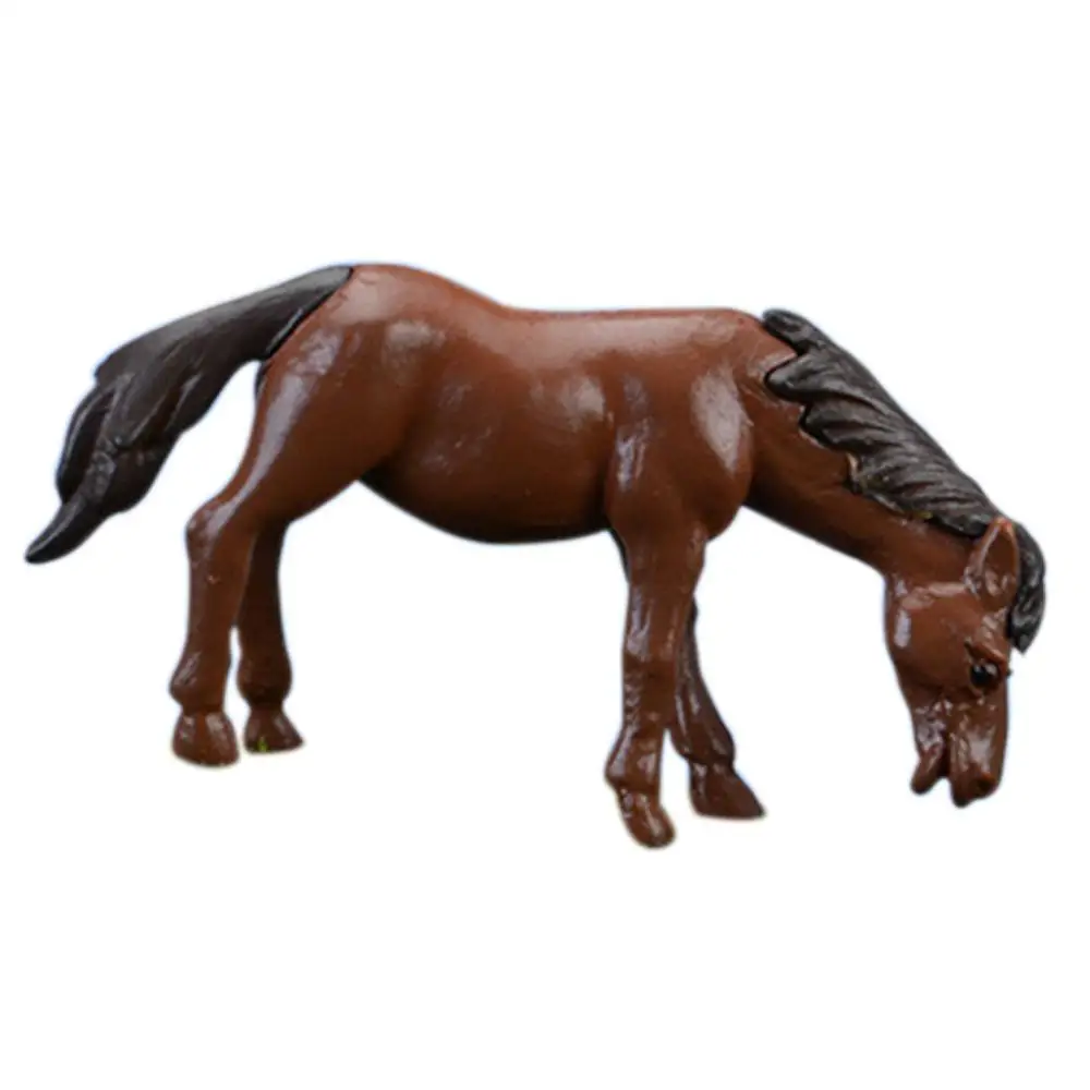 Новая Лошадь садовые статуэтки Смола семья пакет моделирование животные Дети игрушки Мини гномы моховые террариумы смолы фигурки украшение