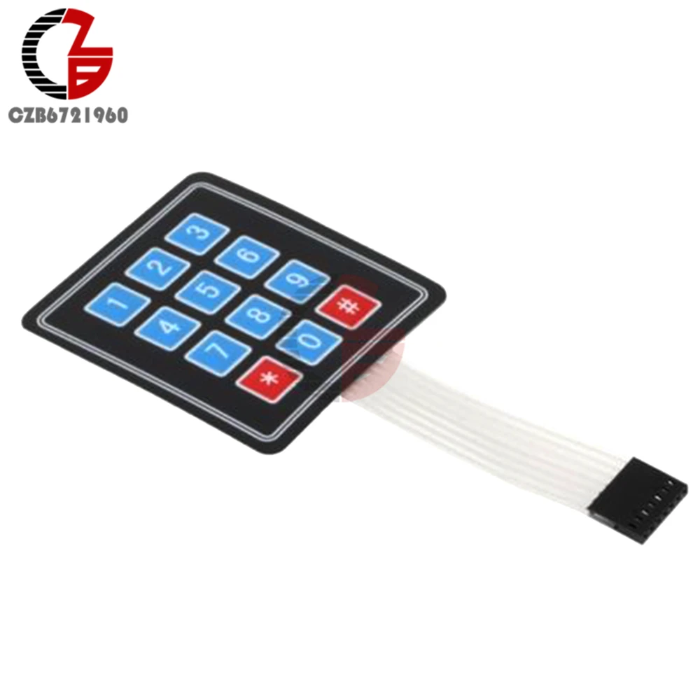 

5PCS 4x3 Membrane Switch Keypad Keyboard 3*4 Control Panel Microprocessor Keyboard for Arduino AVR 12 Keys