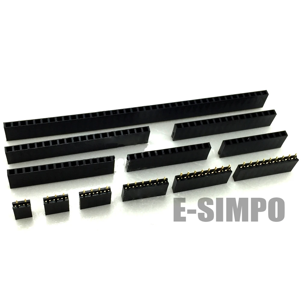 

200pcs/lot 1.27mm Female Header, 1*6P Straight, Single Row, 180o, Rohs, Plastic Height 4.5mm