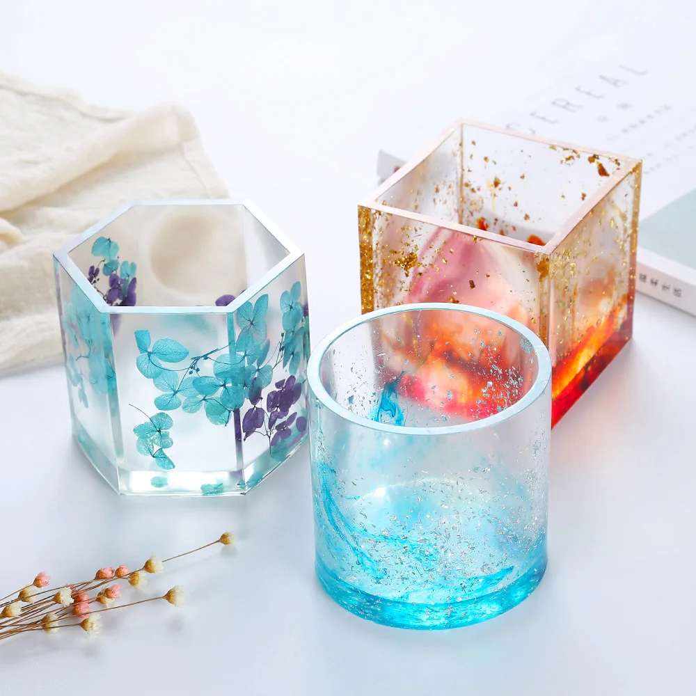 

Succulent Plants Silicone Mold DIY Transparent Dried Flower Resin Decorative Craft Storage Pen Holder Epoxy Resin Molds