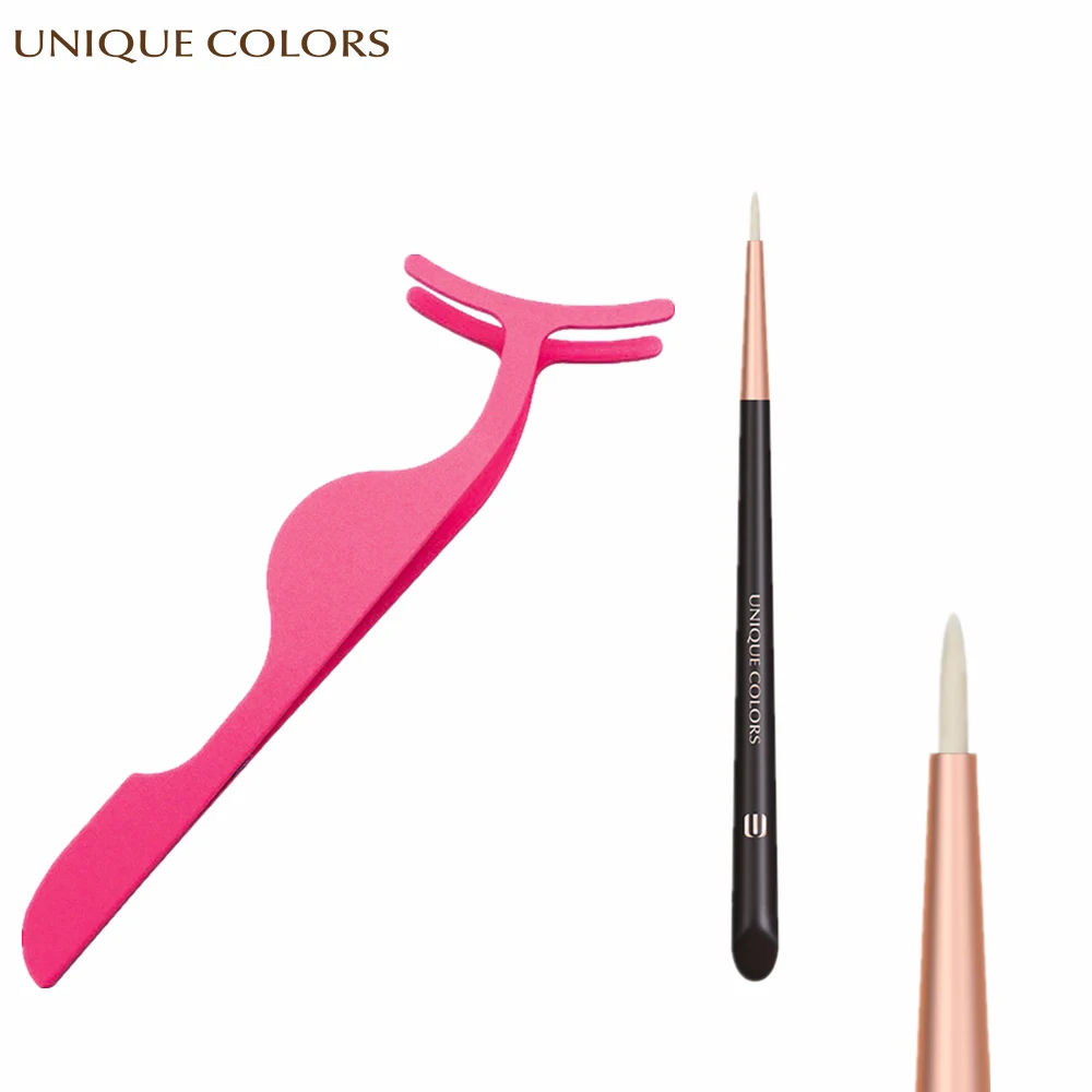 

1Pcs Eyeliner Makeup Brush with False Eyelash Tweezers Cosmetic Eye Brush Stainless Stell Makeup Fake Eye Lash Applicator Tools