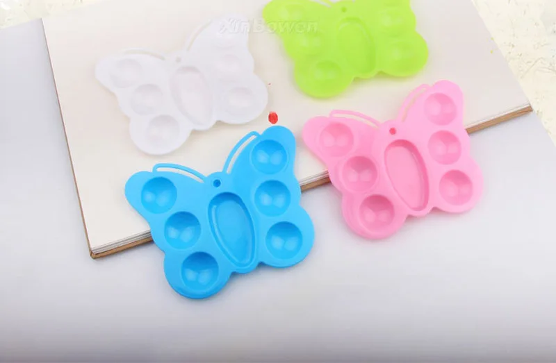 EZONE 7 отверстий палитра Disigen формы бабочки для детей акварель, масло, живопись конфеты с цветным рисунком лоток школьные художественные поставки