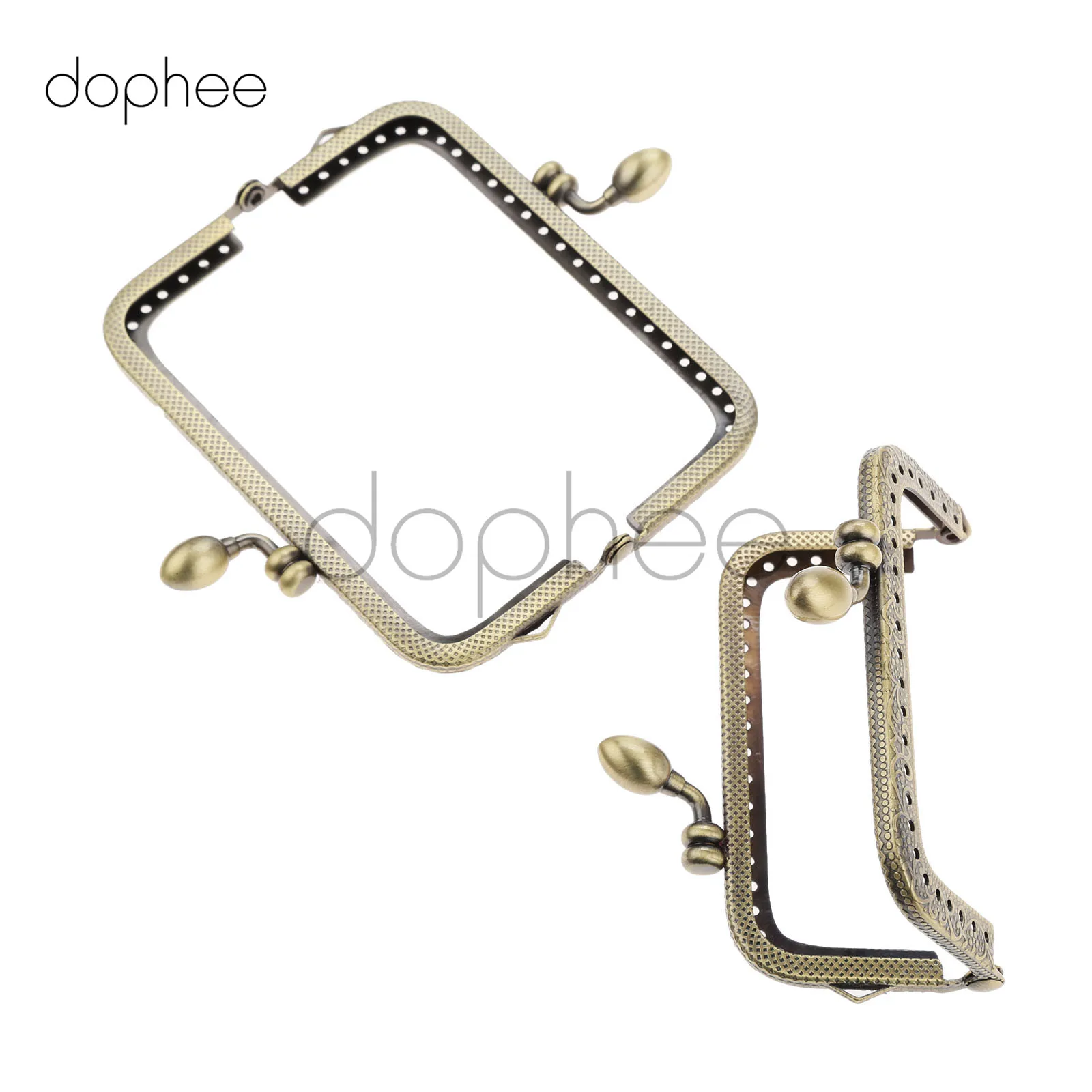 Dophee 2 шт. 15/18/20 см бронзовая квадратная металлическая ручка каркас для кошелька
