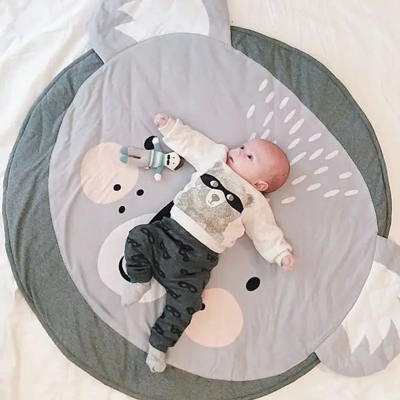 INS детские коврики для игр, малыш ползает Хлопковое одеяло, круглый ковер игрушки коврик для детской комнаты декор фото реквизит 90 см