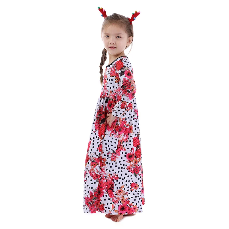 Kaiya Angel/Летнее белое платье для маленьких девочек с черными пятнами и красным бегонии Вечерние платья на свадьбу детская одежда принцессы