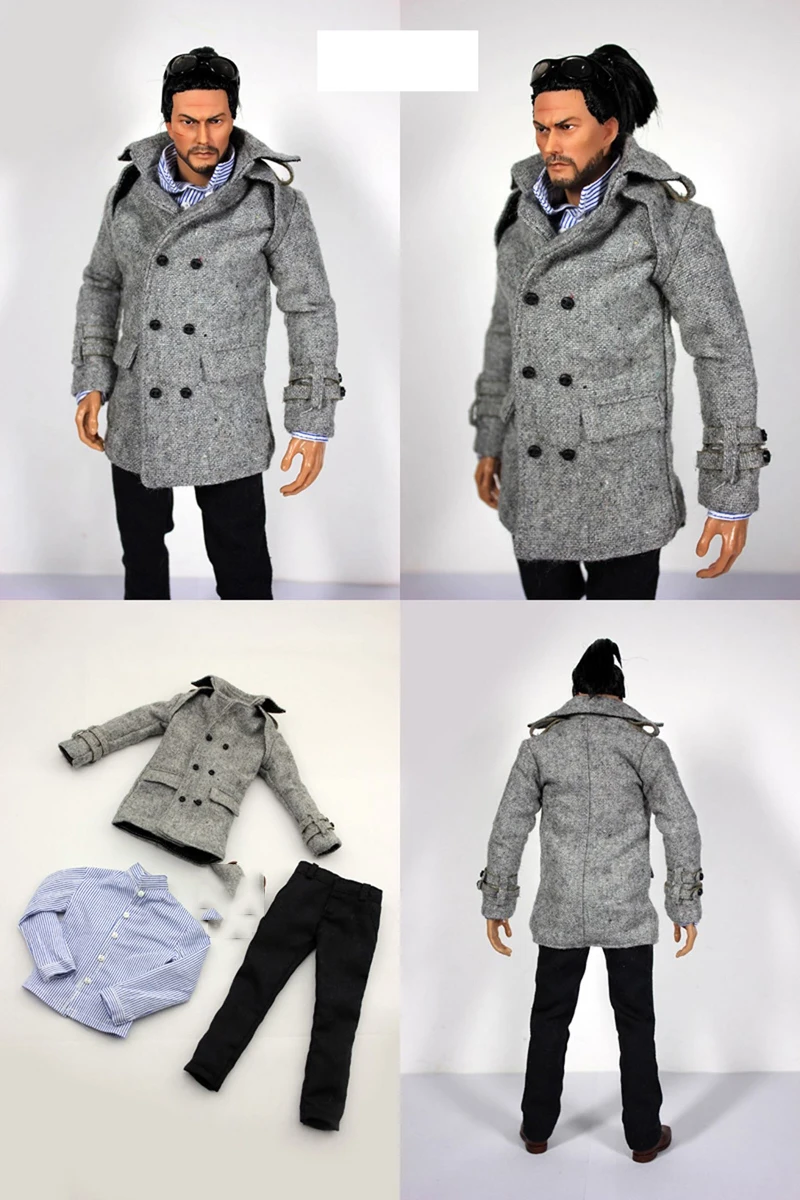 

1/6 Scale 12'' Male Action Figure's Coat Pants Shirt Clothes Suit Models Without Body Head and Shoes
