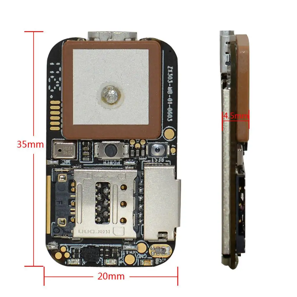 ZX303 PCBA GPS المقتفي GSM GPS Wifi LBS محدد SOS إنذار الويب التطبيق تتبع TF بطاقة مسجل صوتي تنسيق SMS المزدوج نظام