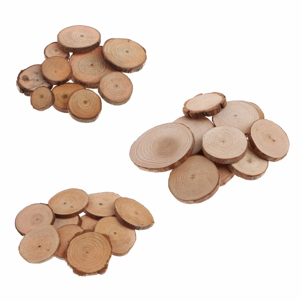 

10Pcs Rustic Natural Round Wood Pine Tree Slices Craft Wedding Centerpiece Decor
