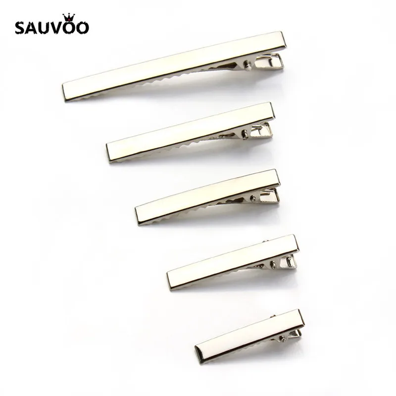 Sauvoo 20pcs/lot Rhodium Color Single Prong Alligator Hair Clips