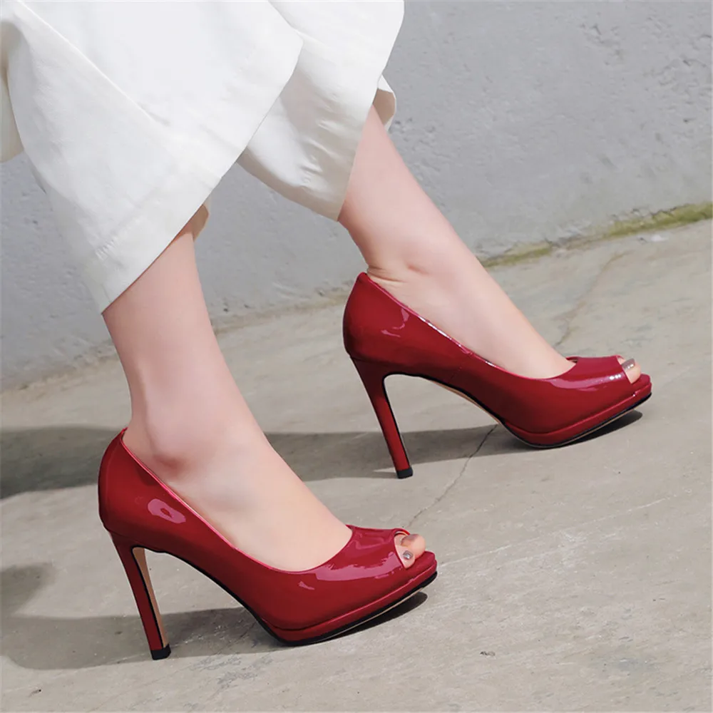 ASUMER/красные элегантные туфли на очень высоком каблуке с открытым носком Женская Демисезонная обувь женская обувь на высоком тонком каблуке размеры 34-43