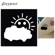1 лист тату трафарет "сделай сам" для боди-арта окрашивание распылением солнце облако маленький хна трафаретные татуировки дизайн временный рисунок шаблон G61