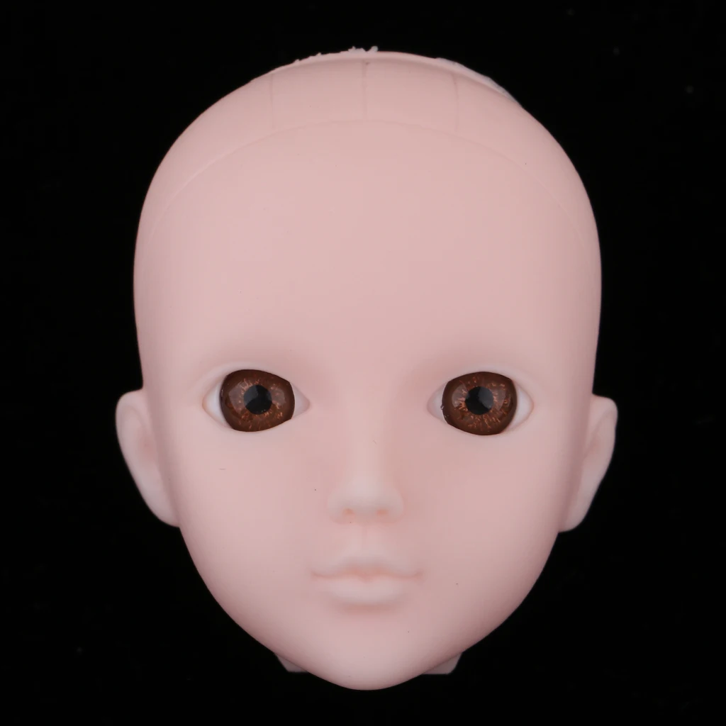 Beautiful Female Brown Eyes No Makeup Head for 1/6 BJD OB Doll DIY Making Body Parts Doll Head Accessories