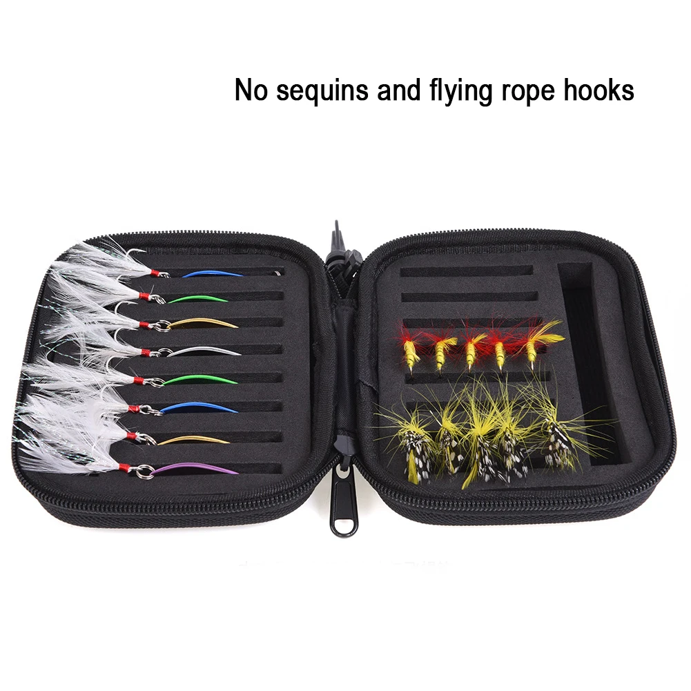 

Portabale Fishing Bag Fly Fishing Lure Spinner Spoon Bait Foam Box Trout Flies Fishook Fish Hook Hard EVA Storage Case Container