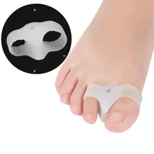 Séparateur d'orteils en Silicone à deux trous, 1 paire, protège-doigts, protège-pieds, ajusteur d'oignon, Hallux Valgus, garde et soins des pieds