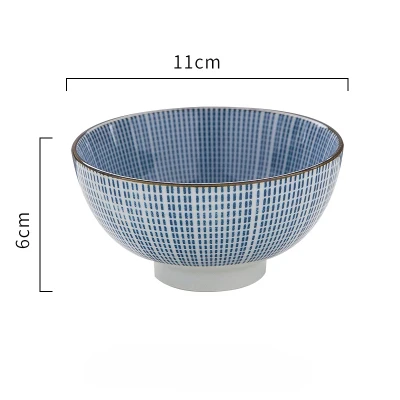 Японская классическая керамическая посуда Кухня суп лапша рисовая чаша 6 дюймов 8 дюймов Большая ramen миска ложка и чайная чашка - Цвет: A rice bowl