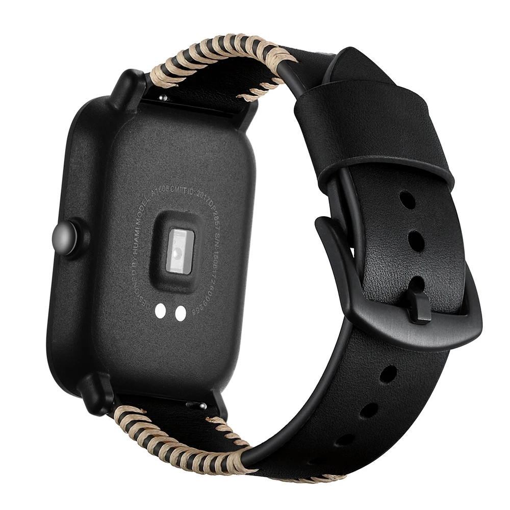 20MM band for AMAZFIT watch band Handmade real leather bracelet for xiaomi men's watch strap (10)
