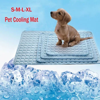 

1pc Ice Silk Blue cool mat Pet Mat Cooling Blanket Breathable Cats Summer Dogs Sleeping Mat Cool Pad for Indoor Outdoor Travel