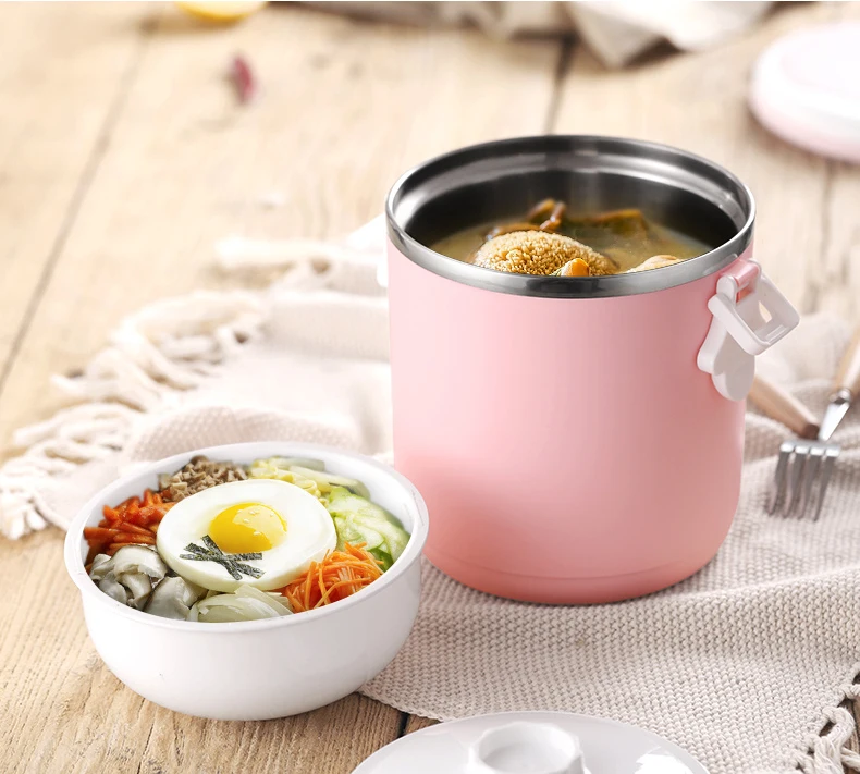 Stainless Steel Lunch Box Bento Round 1800ml With Handle Portable Health Design Eco-Friendly Thermal Insulation  (11)
