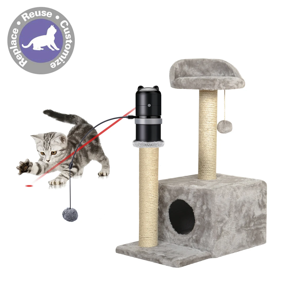 

360 Degree Automatic Rotating Laser Electronic Motion Red Point Laser Cat Toy Teaser Fun Exercise kitten Cat Toy Pet Suppliers
