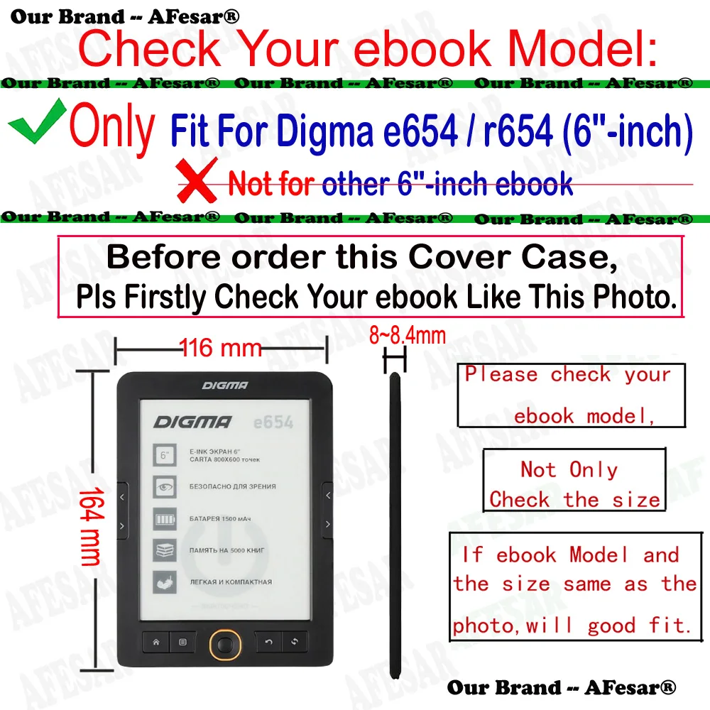 Новое поступление чехол для Digma e654 ebook 6 дюймов pu кожаный чехол-книжка с откидной крышкой хорошо подходит для r654 R634 карманная сумка для чтения