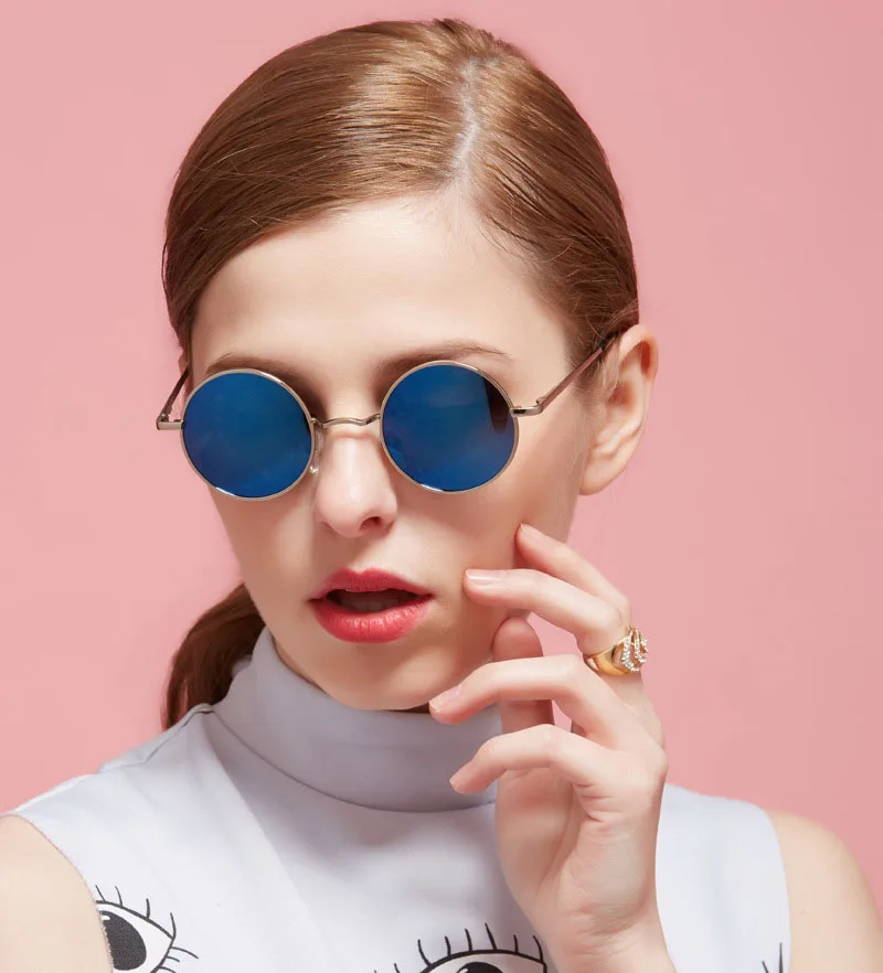 Трендовые Модные поляризованные солнцезащитные очки для мужчин и женщин, классические винтажные круглые солнцезащитные очки, металлическая оправа, очки для вождения UV400