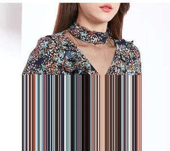 

2019 Women Chiffon Female Shirt Top Office Elegant Slim Print Blouse Vintage Ol Blouse Blusa
