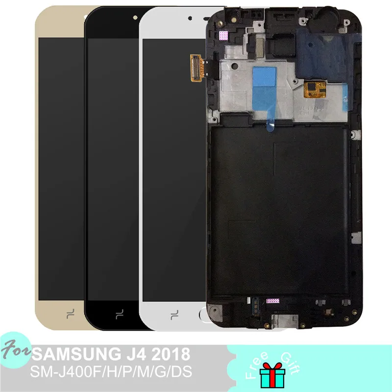 Продажа SZHAIYU J400 font b lcd b font для samsung Galaxy J4 2018 J400F дисплей SM J400F H P M G DS кодирующий преобразователь сенсорного экрана в сборе сменная рамка