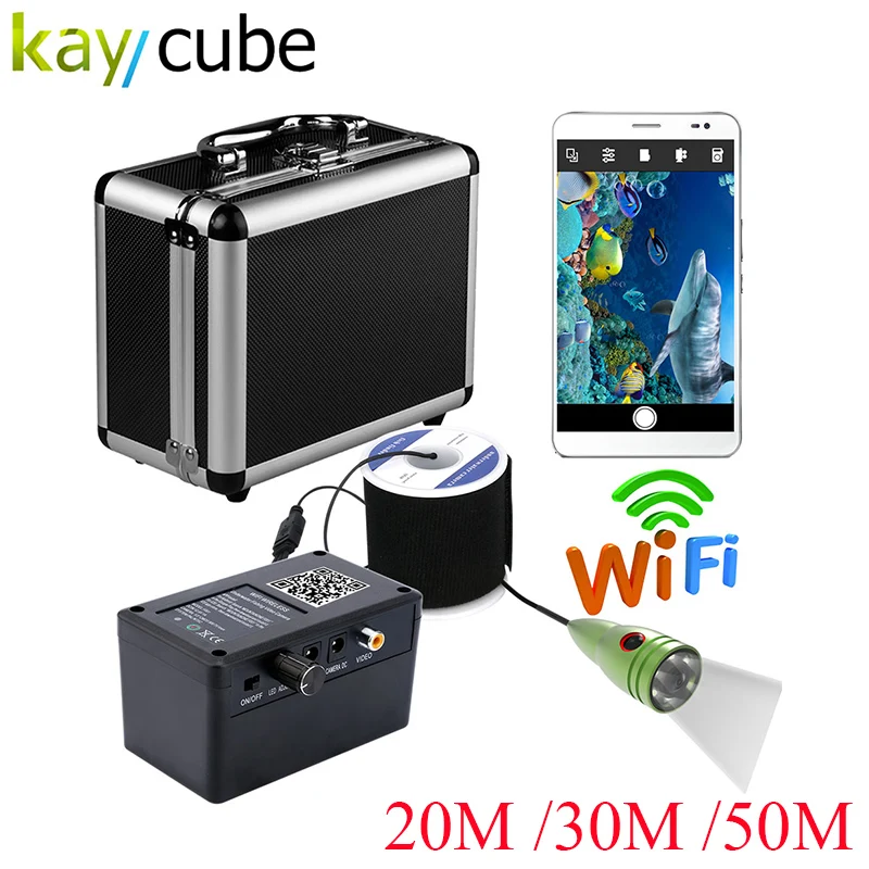 

Kaycube HD WIFI Wireless 20M 30M 50M Underwater Fishing Camera Video Recording For IOS Android APP Supports Video Record 1000TVL