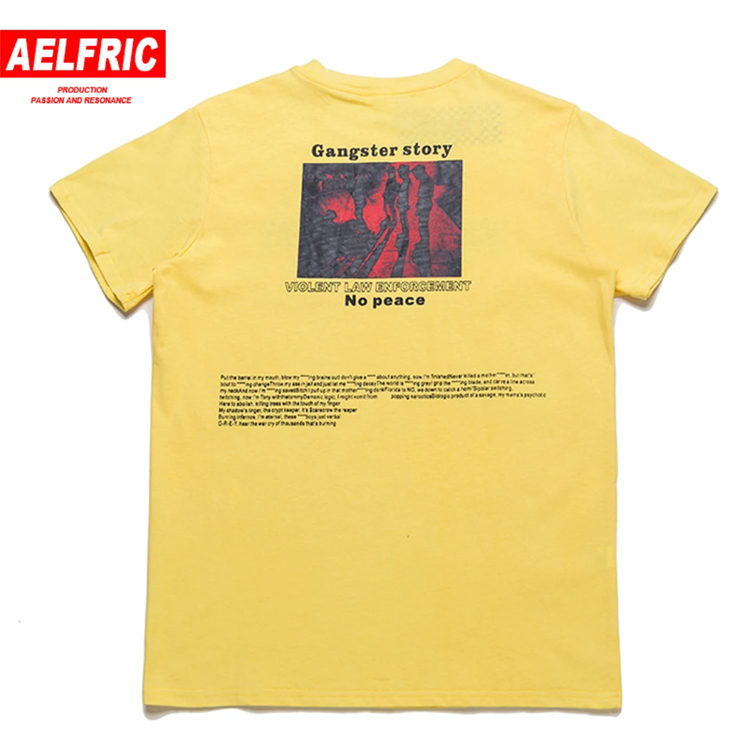 

Aelfric Short Sleeve T-shirts Men Women Fashion Streetwear Letter Print 2019 Summer Cotton Casual T Shirt Hip Hop Tops Tees