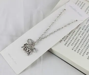

10Pcs Tibetan silver Mom & son Horse Pendant Necklace #20044
