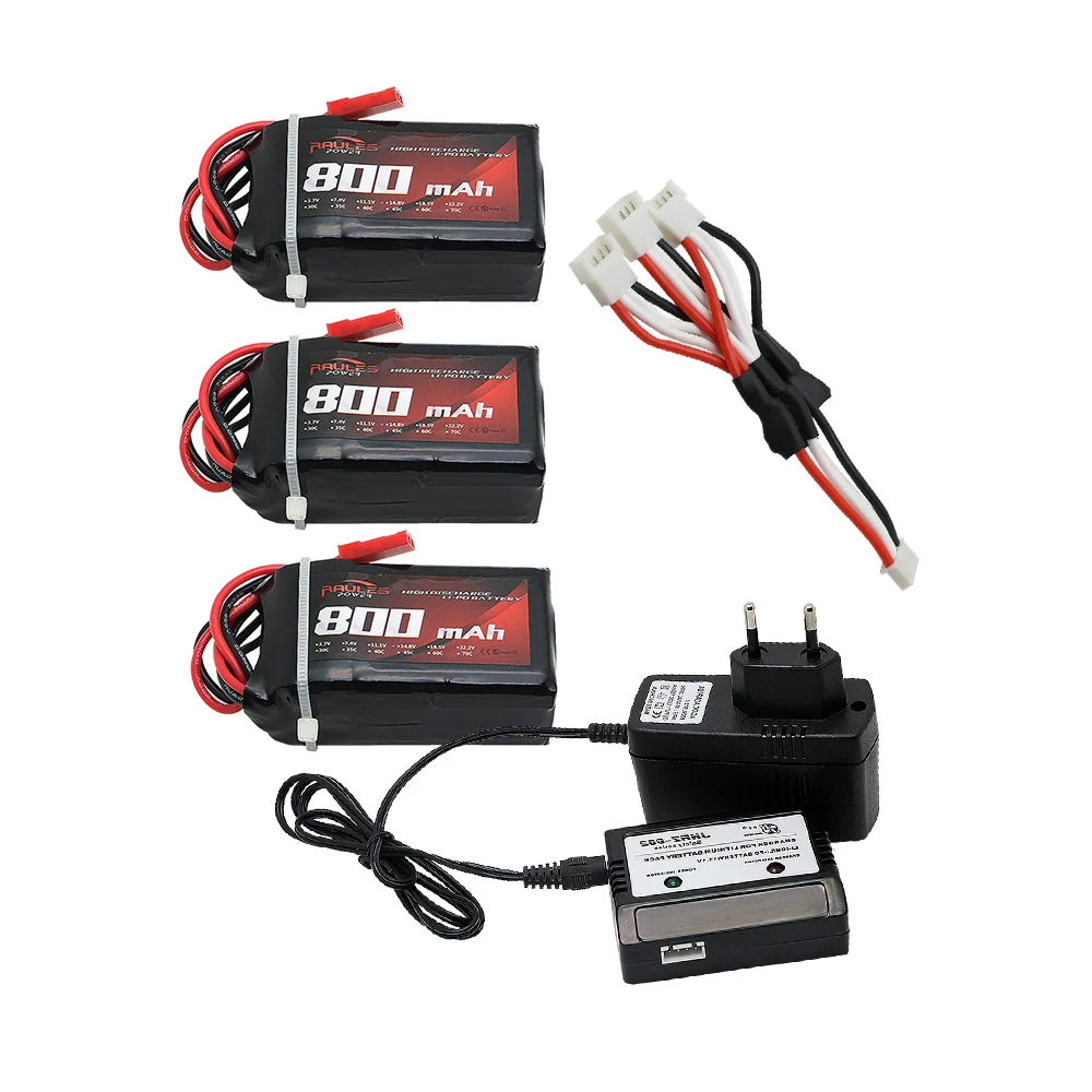 3s lipo battery 11.1V 800mah 30C and charger For Quadcopters