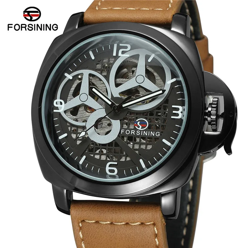 

FORSINING Mens Watches Military Army Sport Clock Male Top Brand Luxury Skeleton Clocks Automatic Mechanical Men Watch Gift 0223