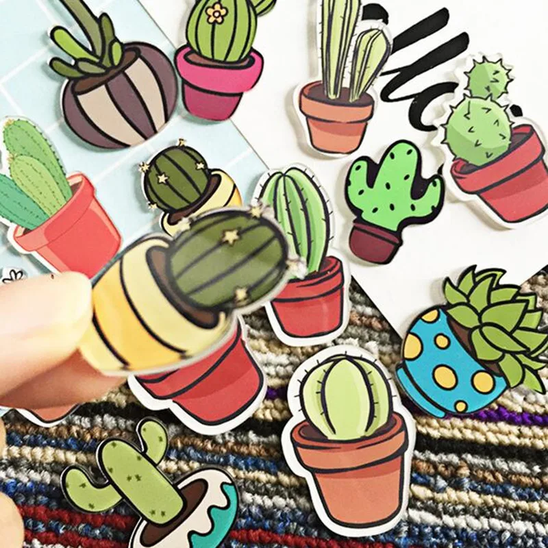 

AHYONNIEX 1 PC Cartoon Cactus Bonsai Badges Brooch Acrylic Badges Icons on The Backpack Pin Badge Decoration Badges for Clothing